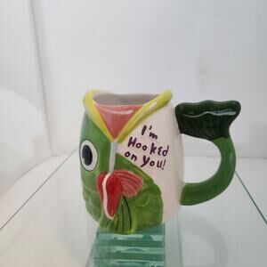 "I'm Hooked On You" Novelty Fish Coffee Cup